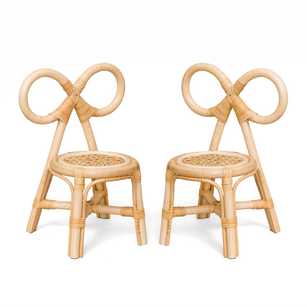 Poppie Doll size Rattan Bow Chairs, Table