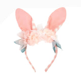 Gingham Flower Bunny Headband