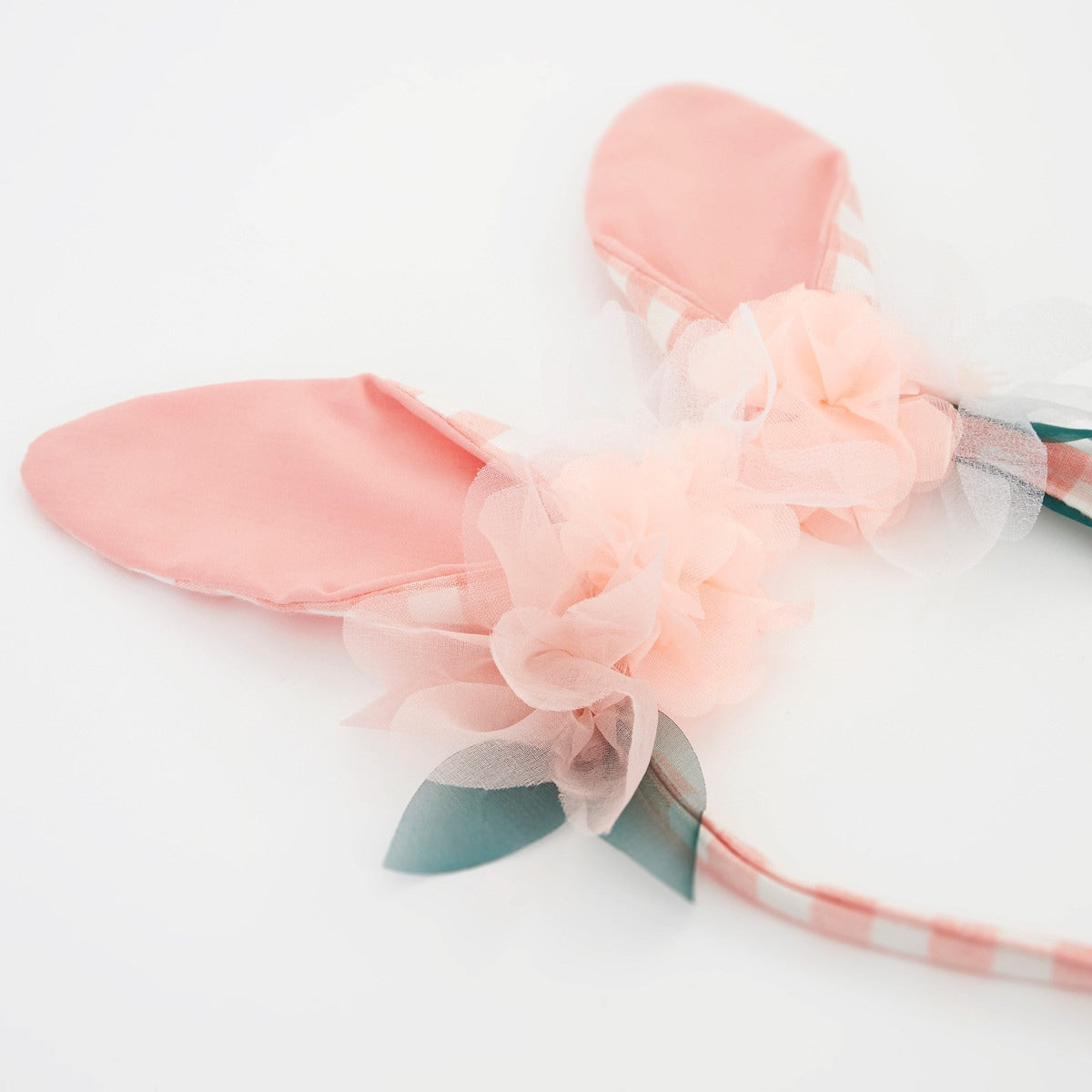 Gingham Flower Bunny Headband