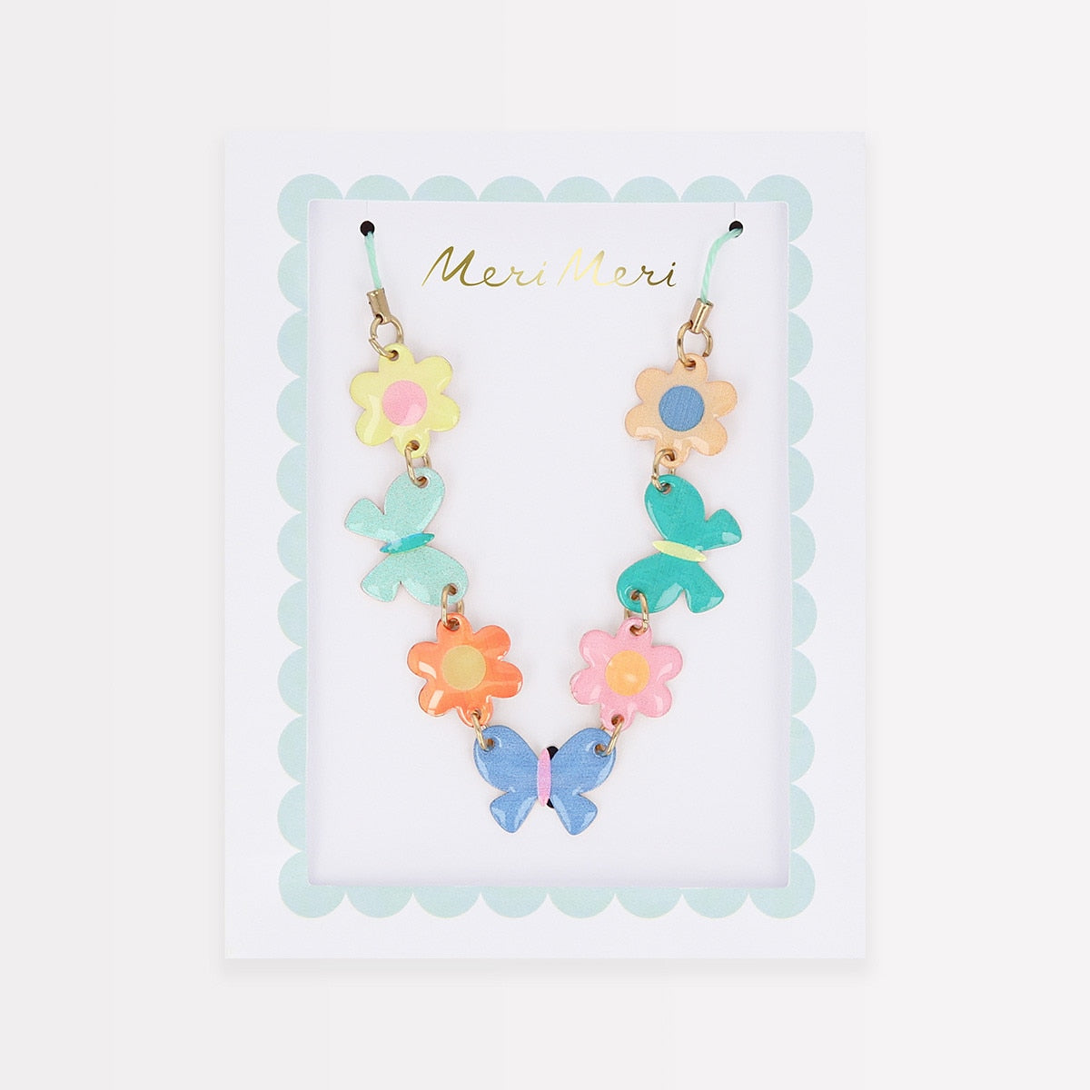 Butterflies & Flowers Enamel Charm Necklace