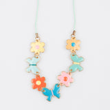 Butterflies & Flowers Enamel Charm Necklace