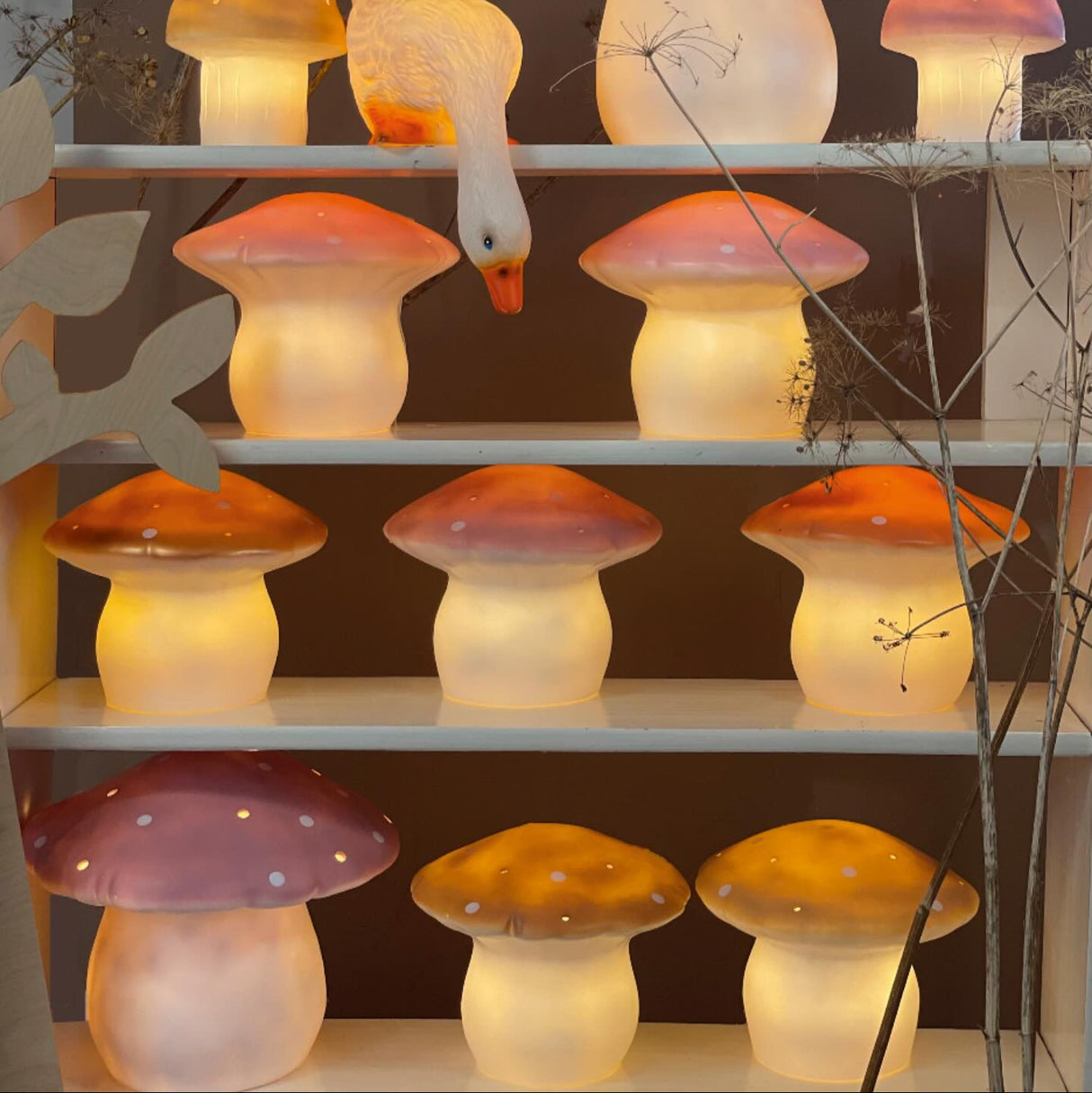 Egmont Heico Large Mushroom Lamp, Vintage Pink