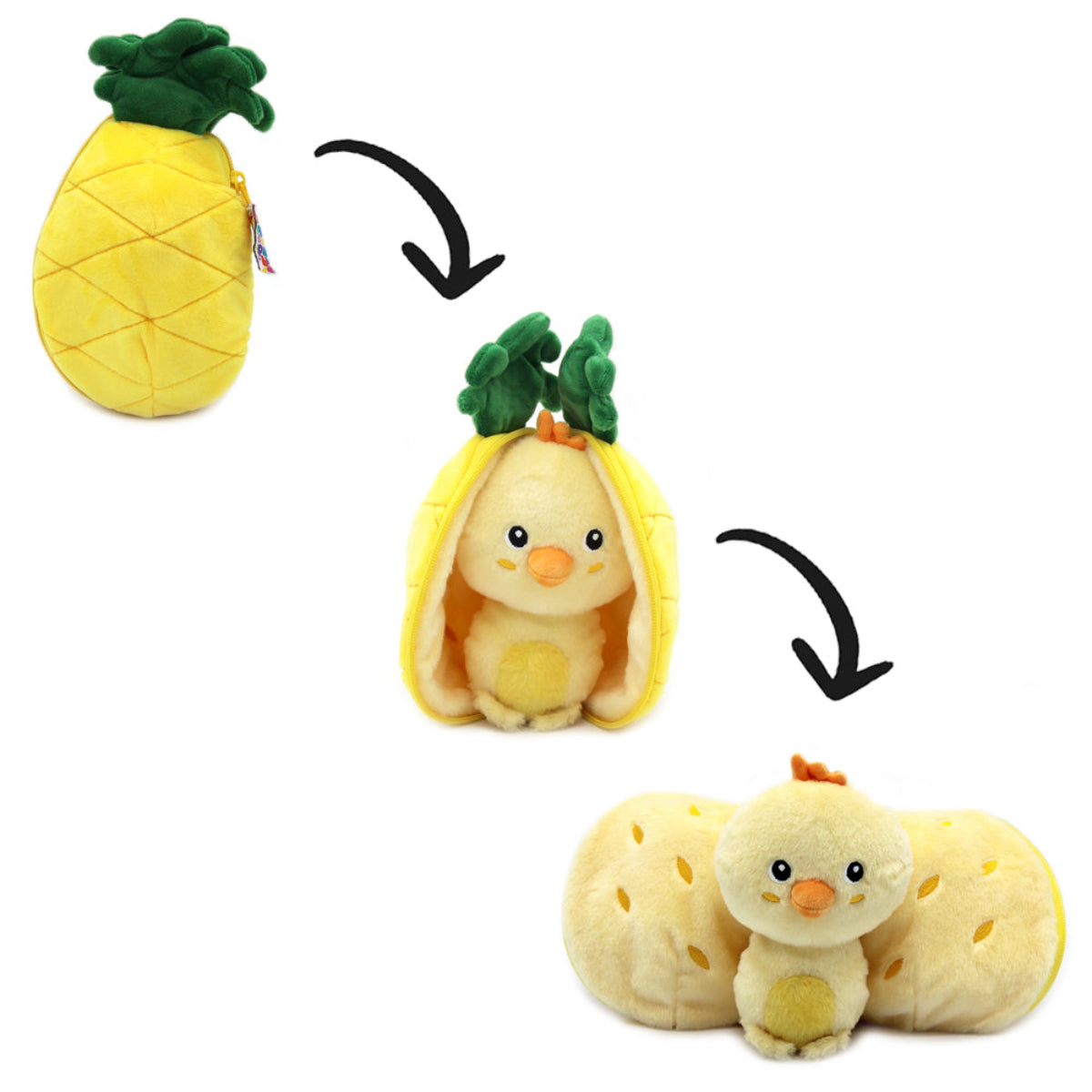 Flipetz Nugget the Chick/Pineapple Plush Doll