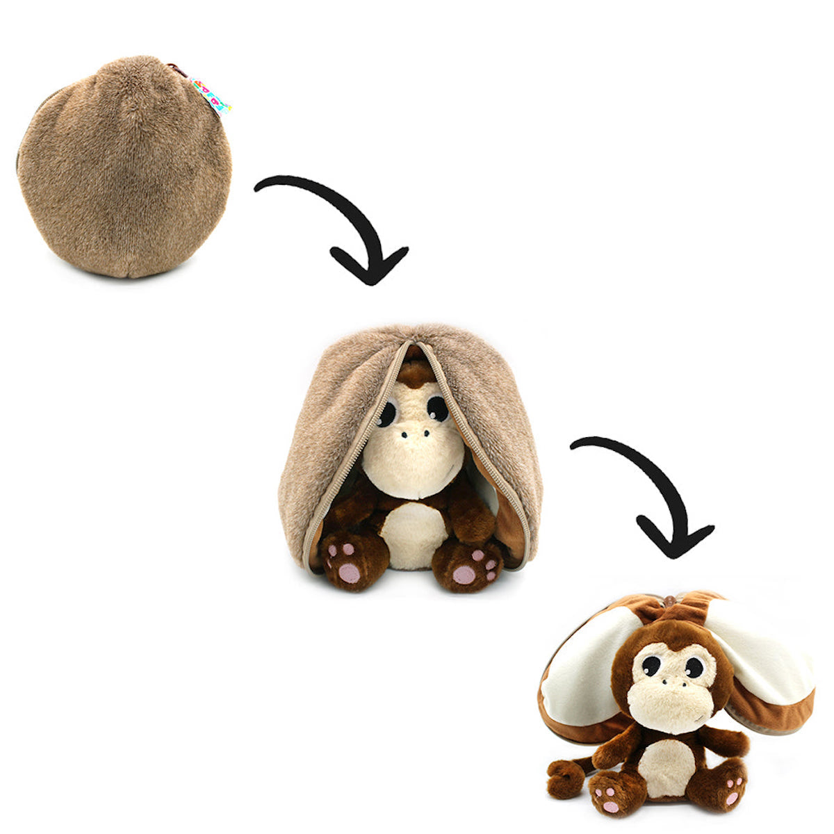 Flipetz Coconet the Monkey/Coconut  Plush Doll