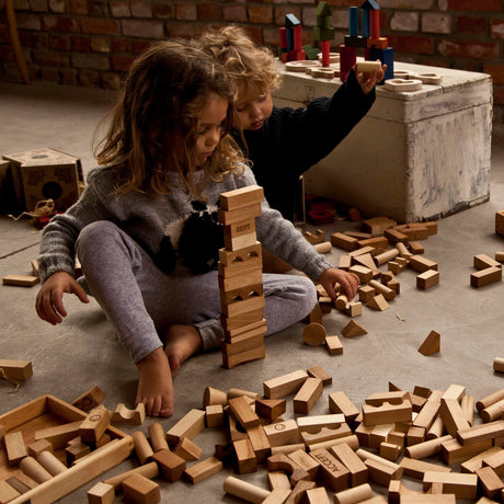 Wooden Story Natural Blocks in Tray, XL, 63pcs