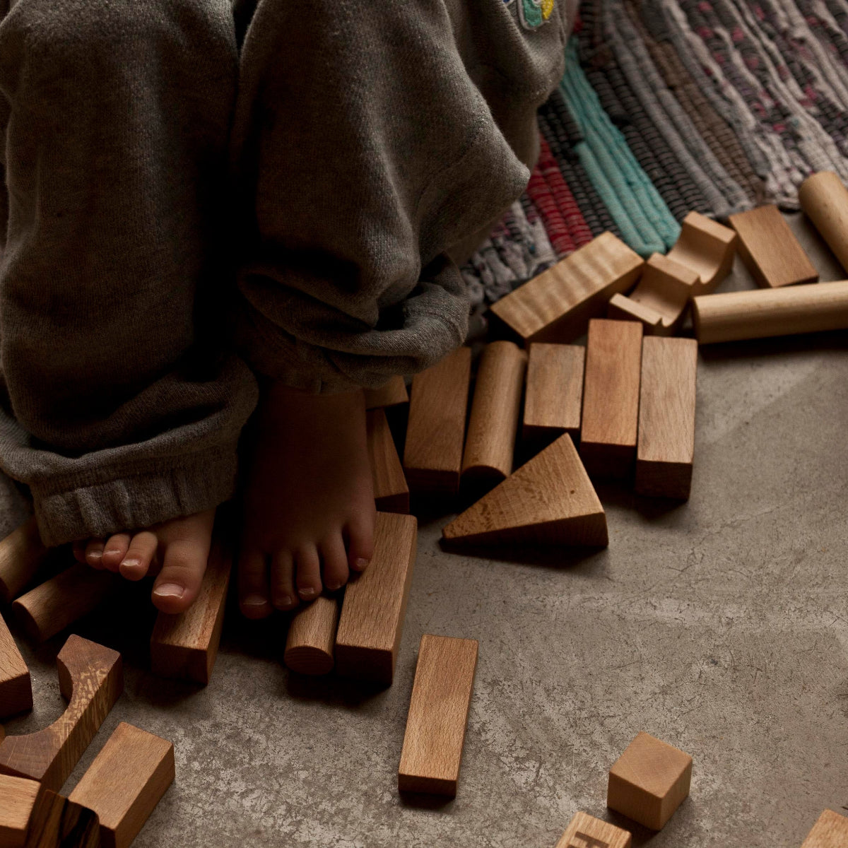 Wooden Story Natural Blocks in Tray, XL, 63pcs