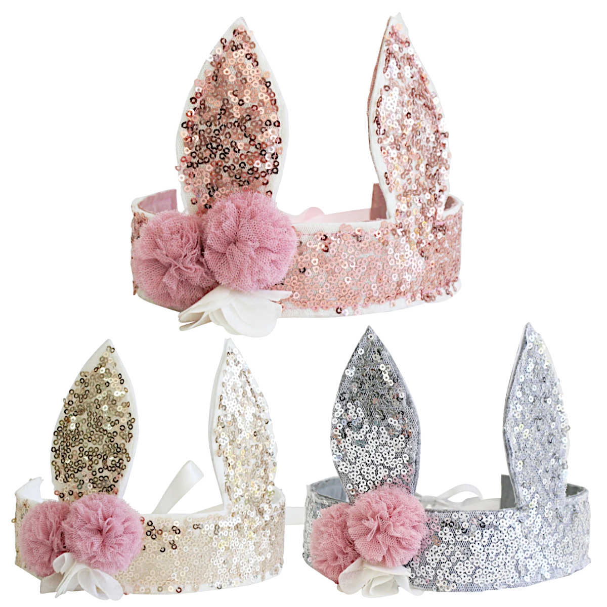 Alimrose Sequin Bunny Crown