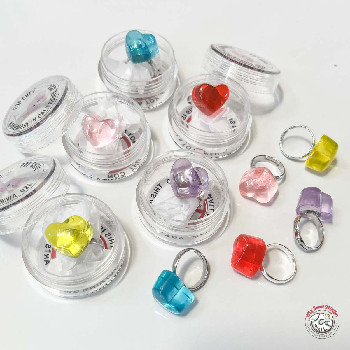 Cute Heart Kids Rings