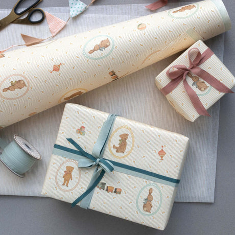 Maileg Bunnies and Teddies Wrapping Paper, 11 yards