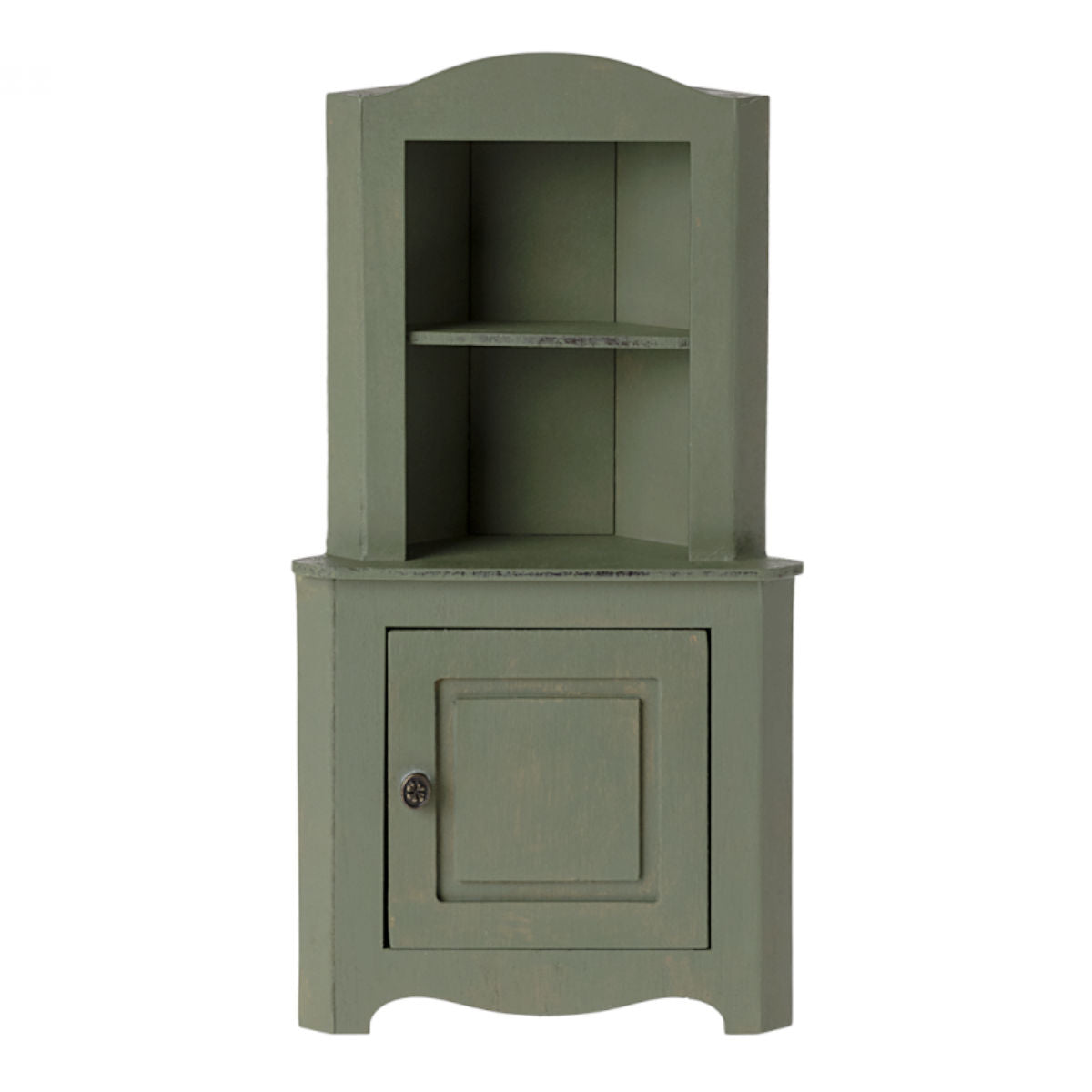 Maileg Doll House Miniature Corner Cabinet, Dark Green