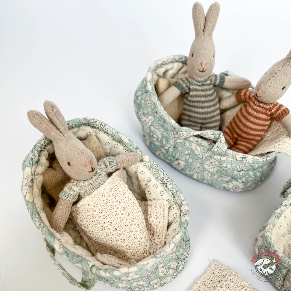 Maileg Micro Rabbit in Carry Cot