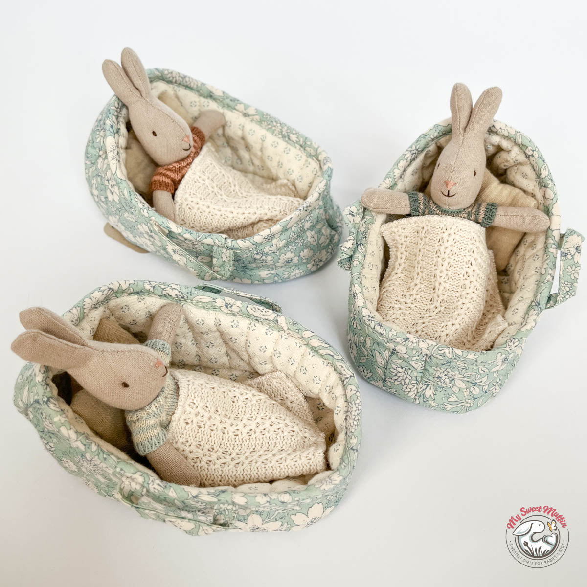 Maileg Micro Rabbit in Carry Cot