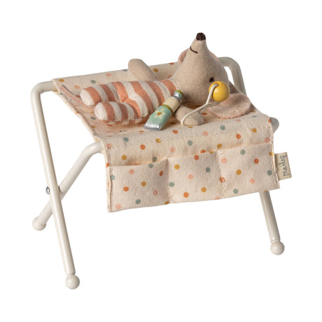 Maileg Dollhouse Changing Table for Baby Mouse, Off White