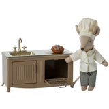 Maileg  Mouse size Dollhouse Kitchen, Light Brown