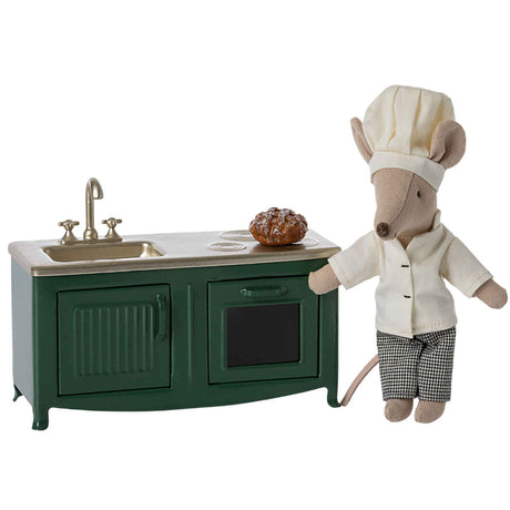 Maileg  Mouse size Dollhouse Kitchen, Dark Green