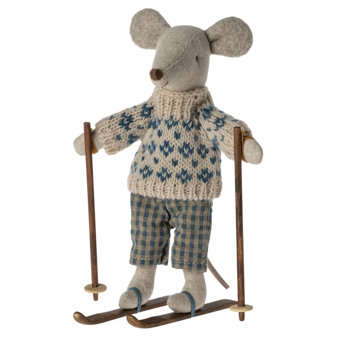 Maileg Winter Ski Mouse with a FREE Suitcase, Dad