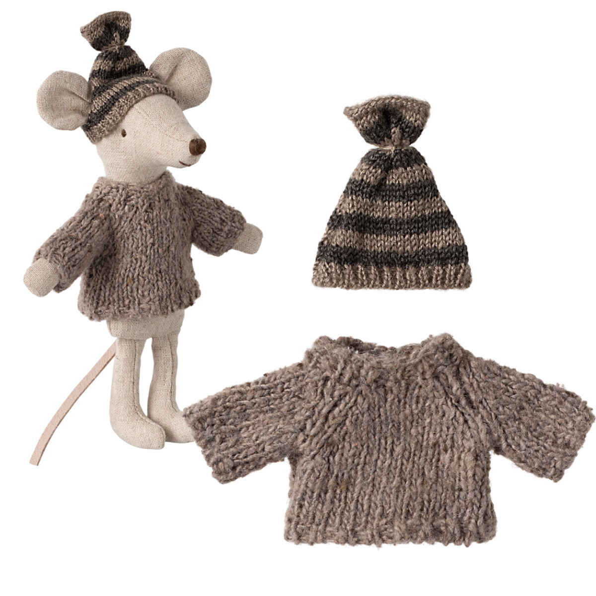 Maileg Knitted Sweater and Hat for Big brother/sister Mouse