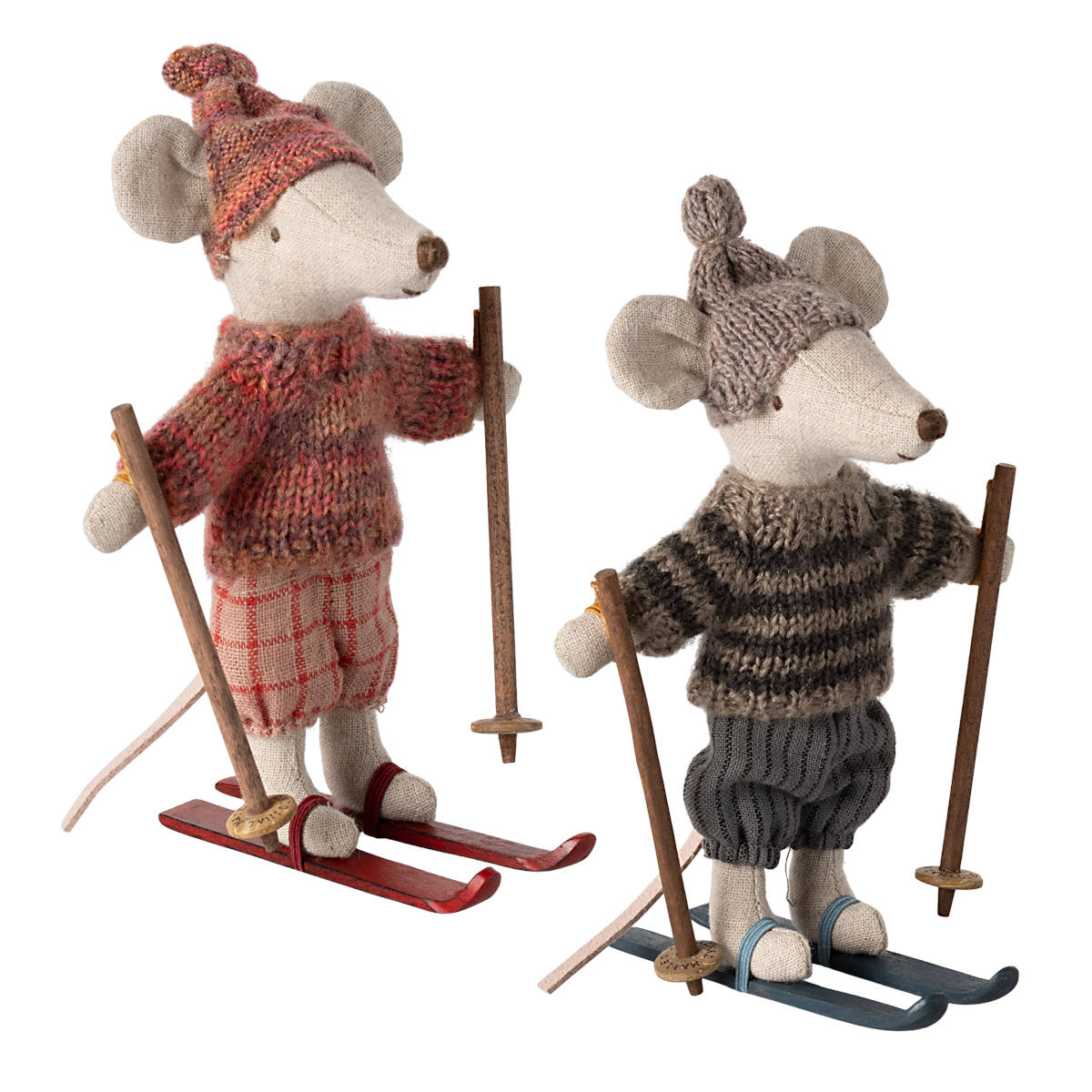 Maileg Winter Mouse with Ski Set, Big Brother/Sister, NEW