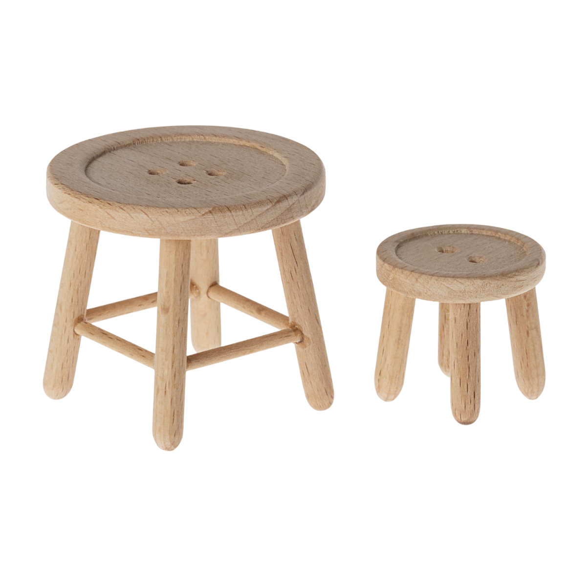 Maileg Mouse Size Button Table and Stool Set