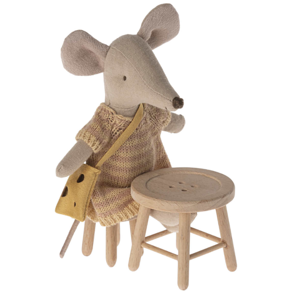 Maileg Mouse Size Button Table and Stool Set