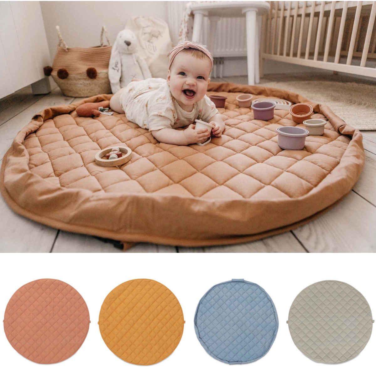 Play&Go 3 in 1 Organic Baby Playmat, Solid Colors