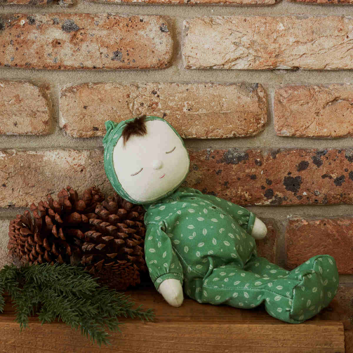 Olli Ella Holiday Dozy Dinkum Baby Doll, Green Pudding