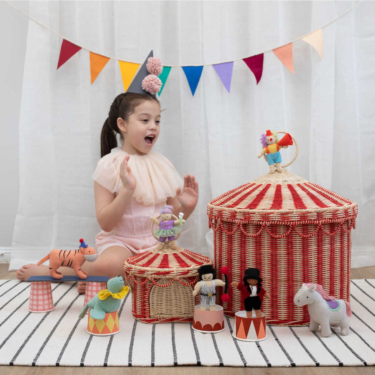 Olli Ella Circus Tent Toy Basket, Large