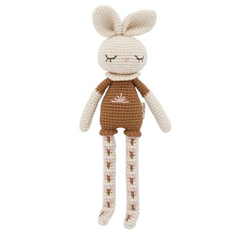 Patti Oslo Organic Crochet Doll,  Bonnie Bunny, Flower Tights