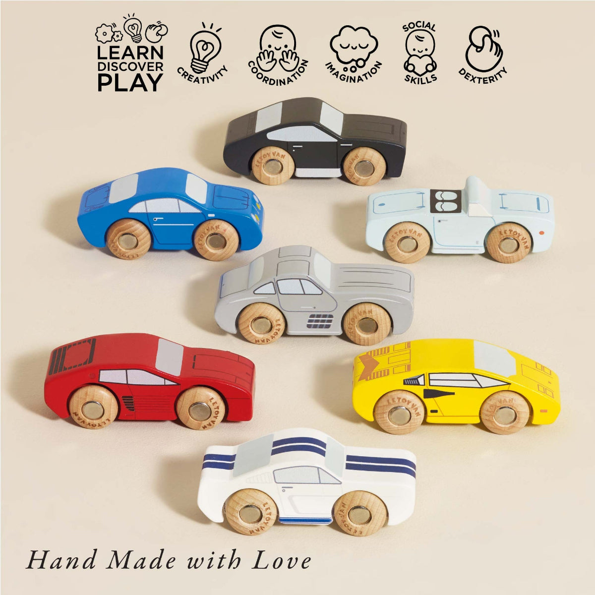 Le Toy Van Wooden Sports Cars (7pcs)