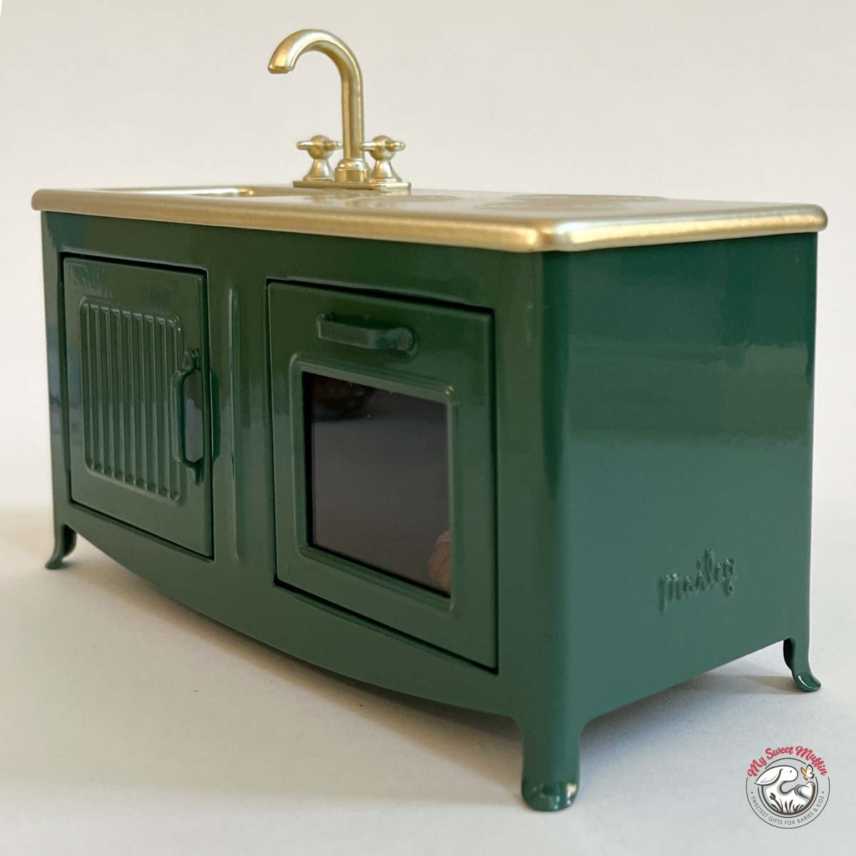 Maileg  Mouse size Dollhouse Kitchen, Dark Green