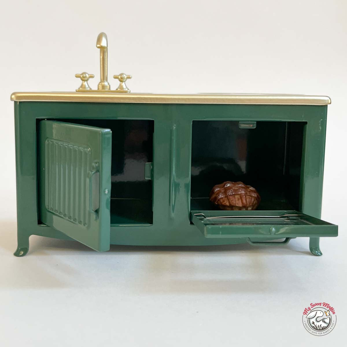 Maileg  Mouse size Dollhouse Kitchen, Dark Green