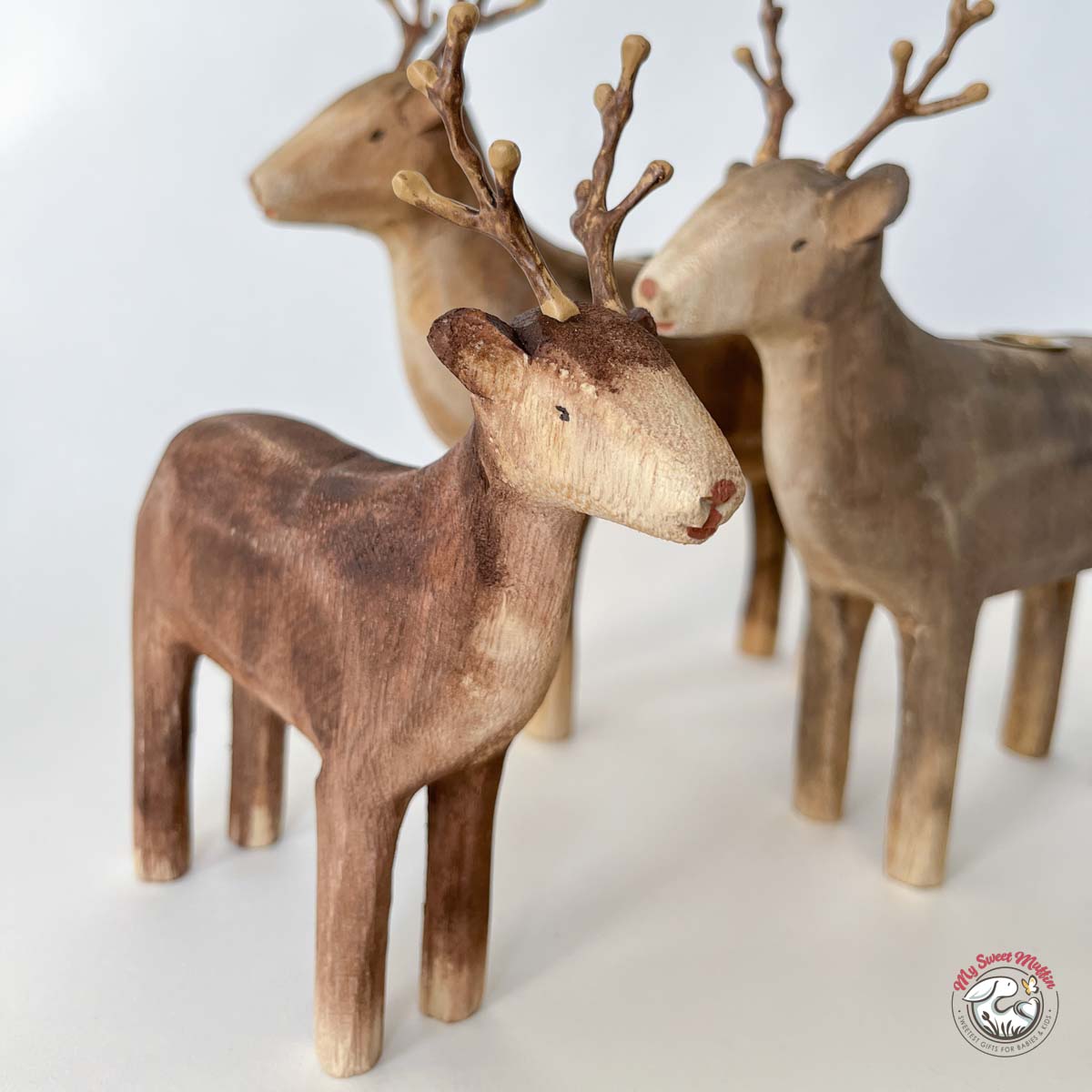 Maileg Reindeer Candle Holder Set (ships in November)