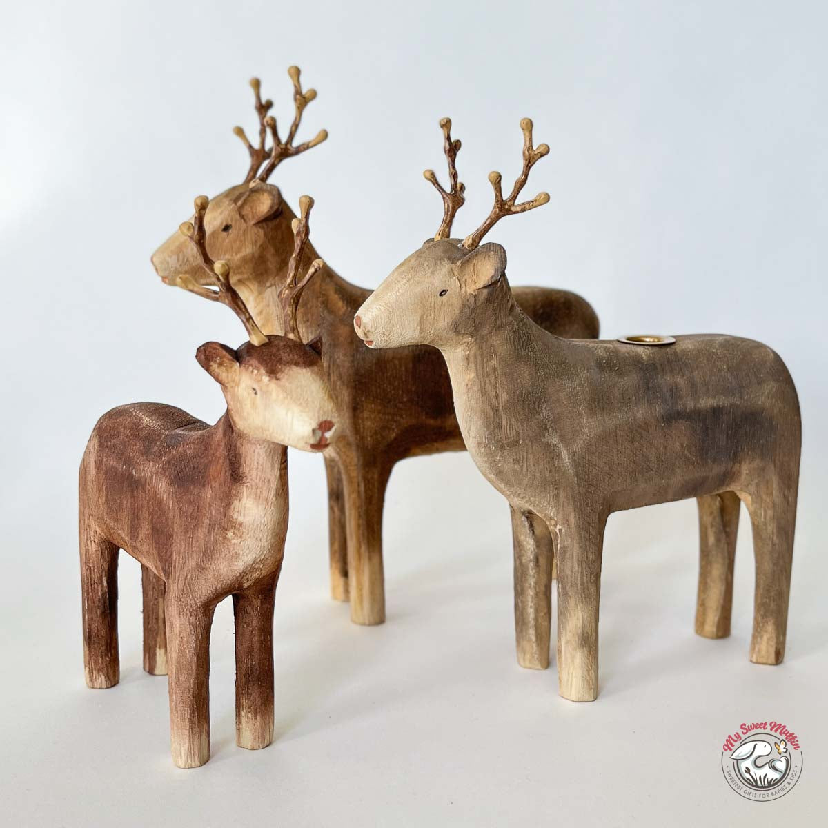 Maileg Reindeer Candle Holder Set (ships in November)