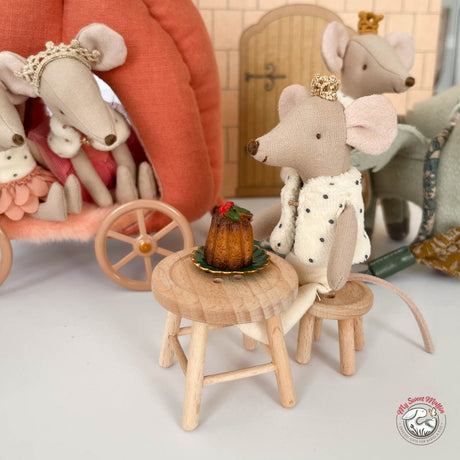 Maileg Mouse Size Button Table and Stool Set