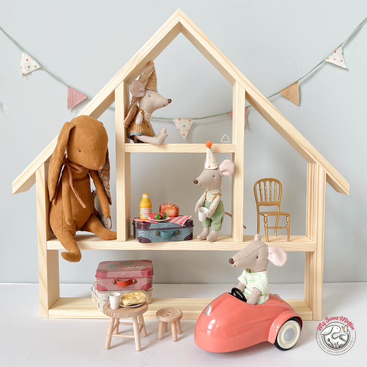 Wooden Story House Shelf