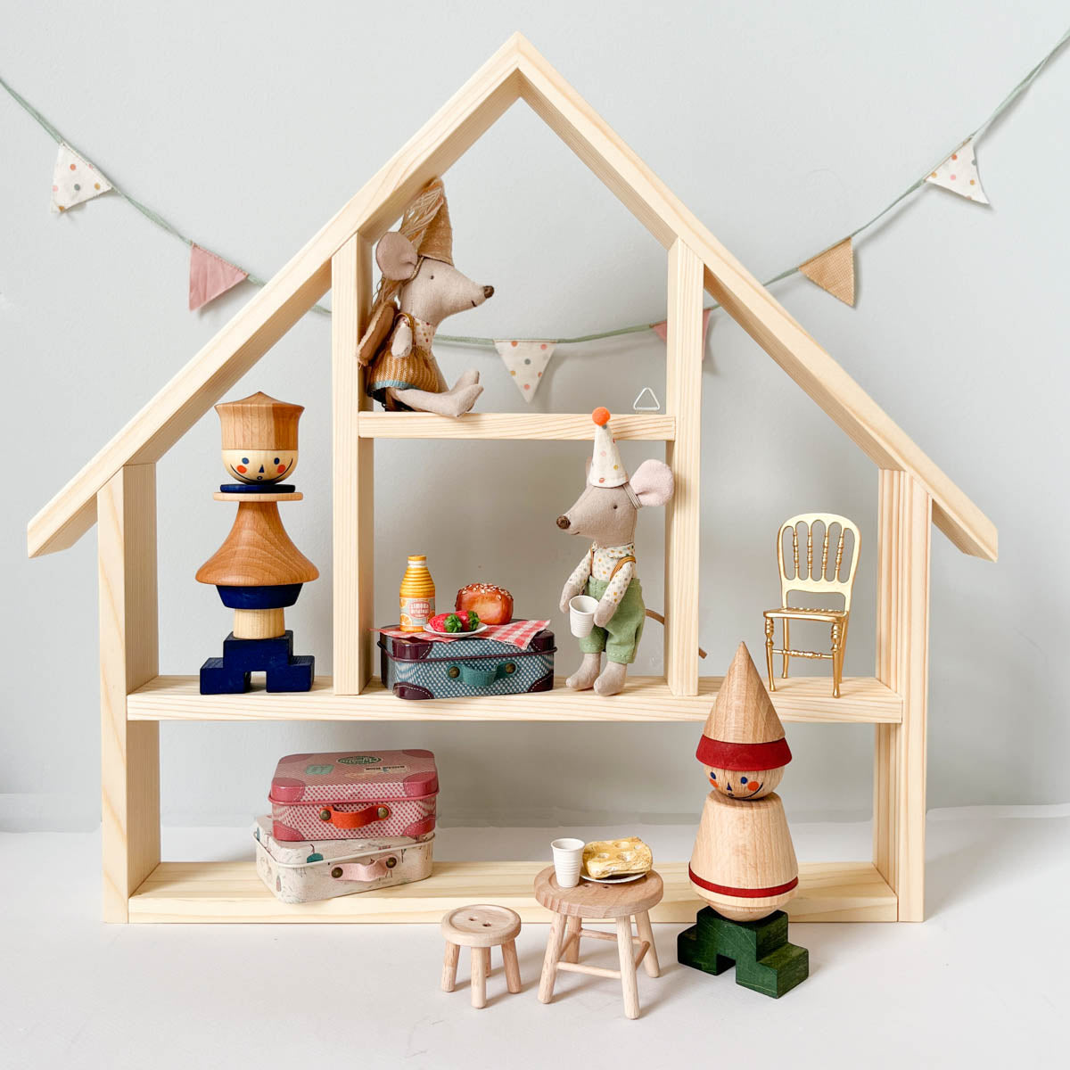 Wooden Story House Shelf