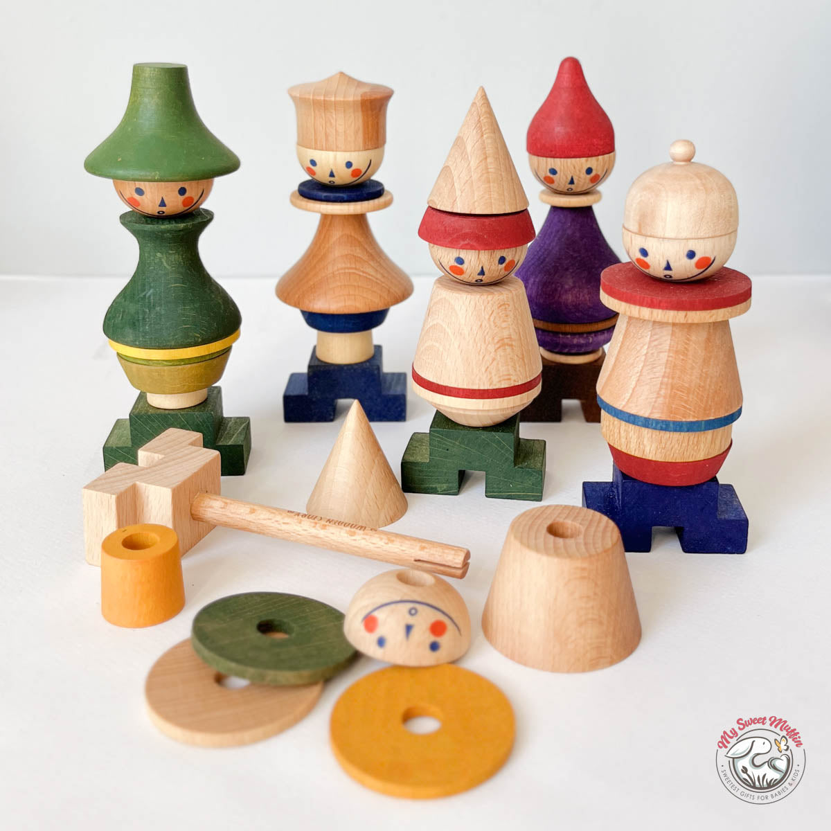 Wooden Story Stacking Stick Figurine