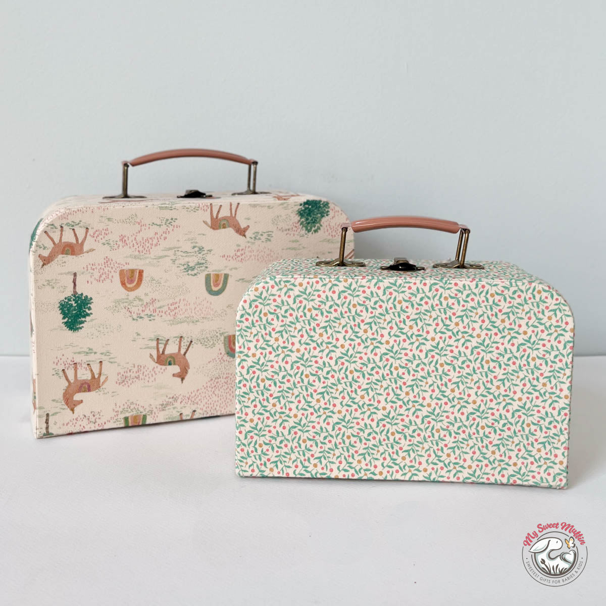 Maileg Fabric Nesting 2pcs Suitcase set, Berry