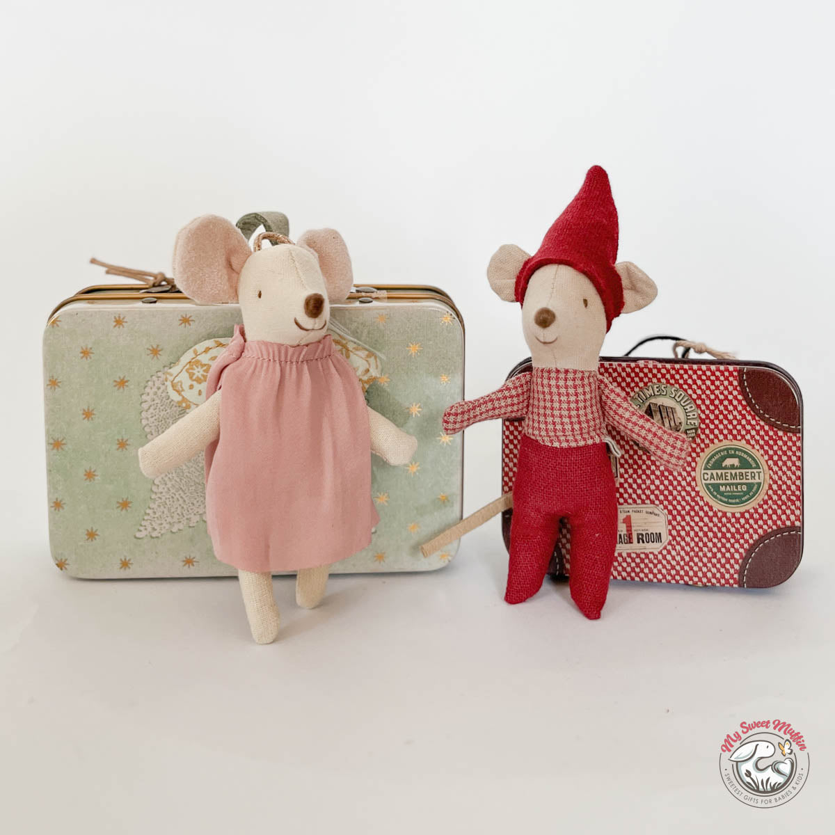 Maileg Little Pixy Christmas Mouse in Suitcase