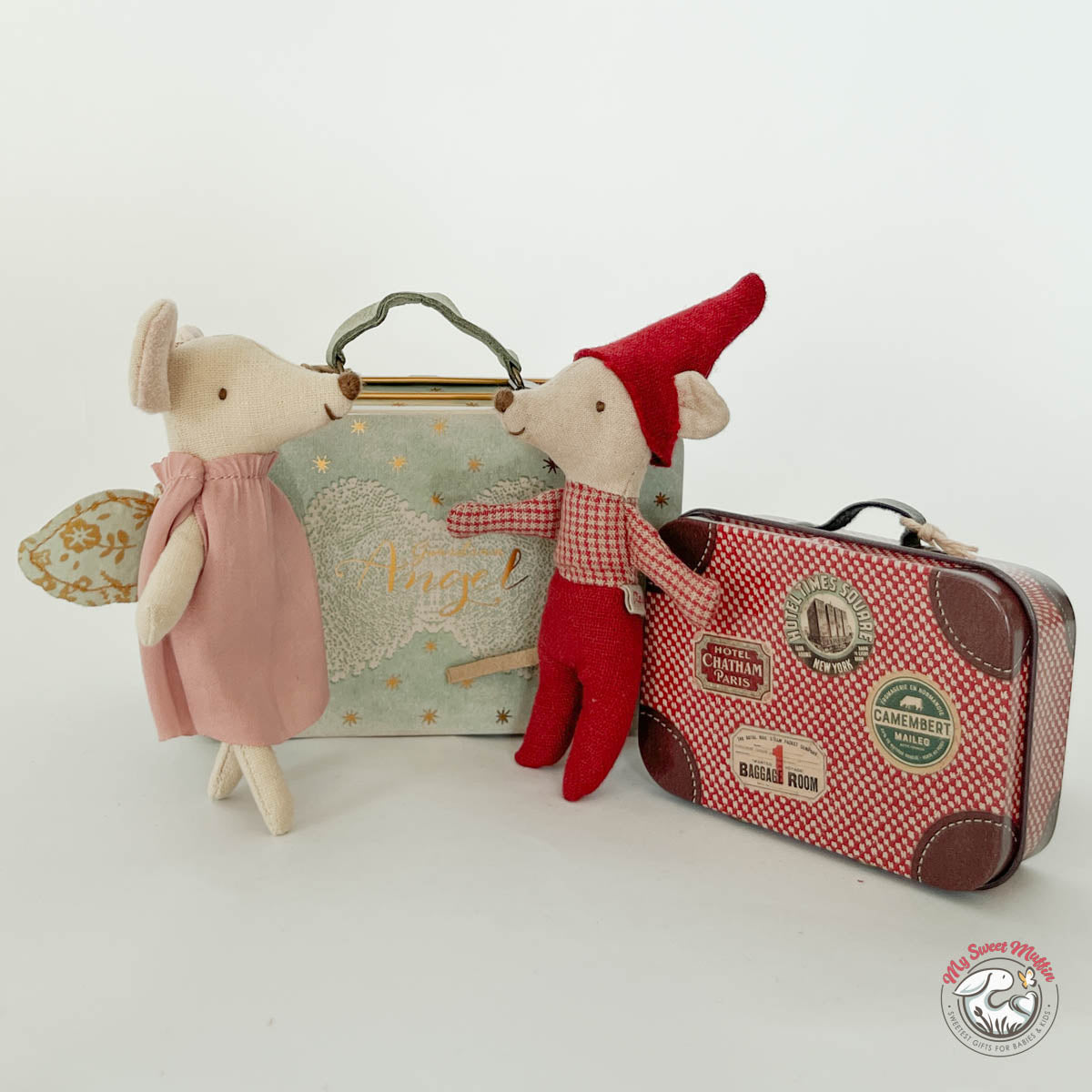 Maileg Little Pixy Christmas Mouse in Suitcase