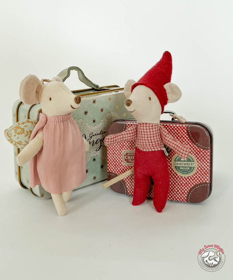 Maileg Little Angel Mouse in Suitcase