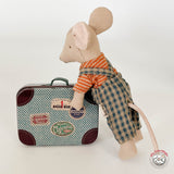 Maileg Overall and Shirt in Suitcase for Big Brother Mouse