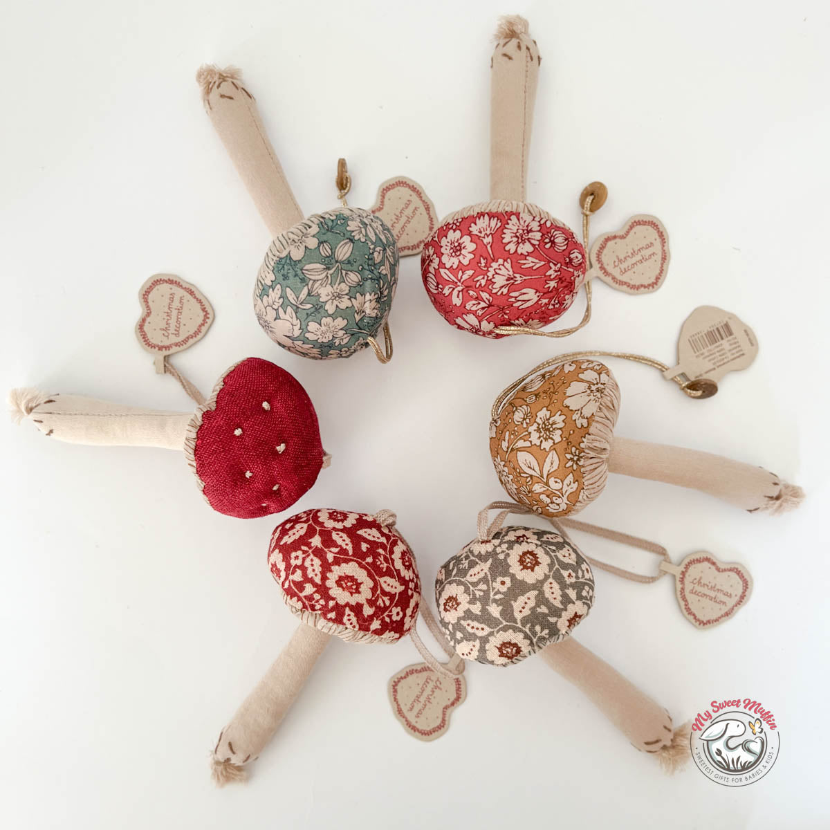 Maileg Holiday Fabric Ornaments, Mushroom