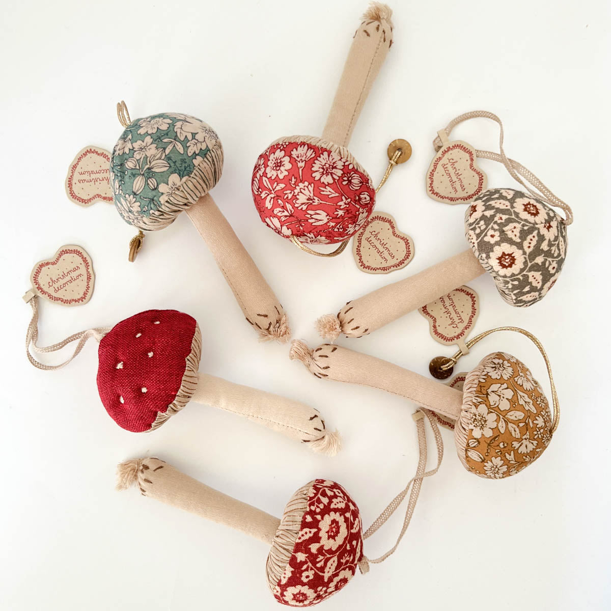 Maileg Holiday Fabric Ornaments, Mushroom