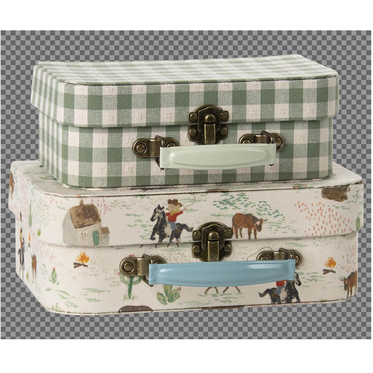 Maileg Fabric Nesting 2pcs Suitcase set, Pony (ships in May)