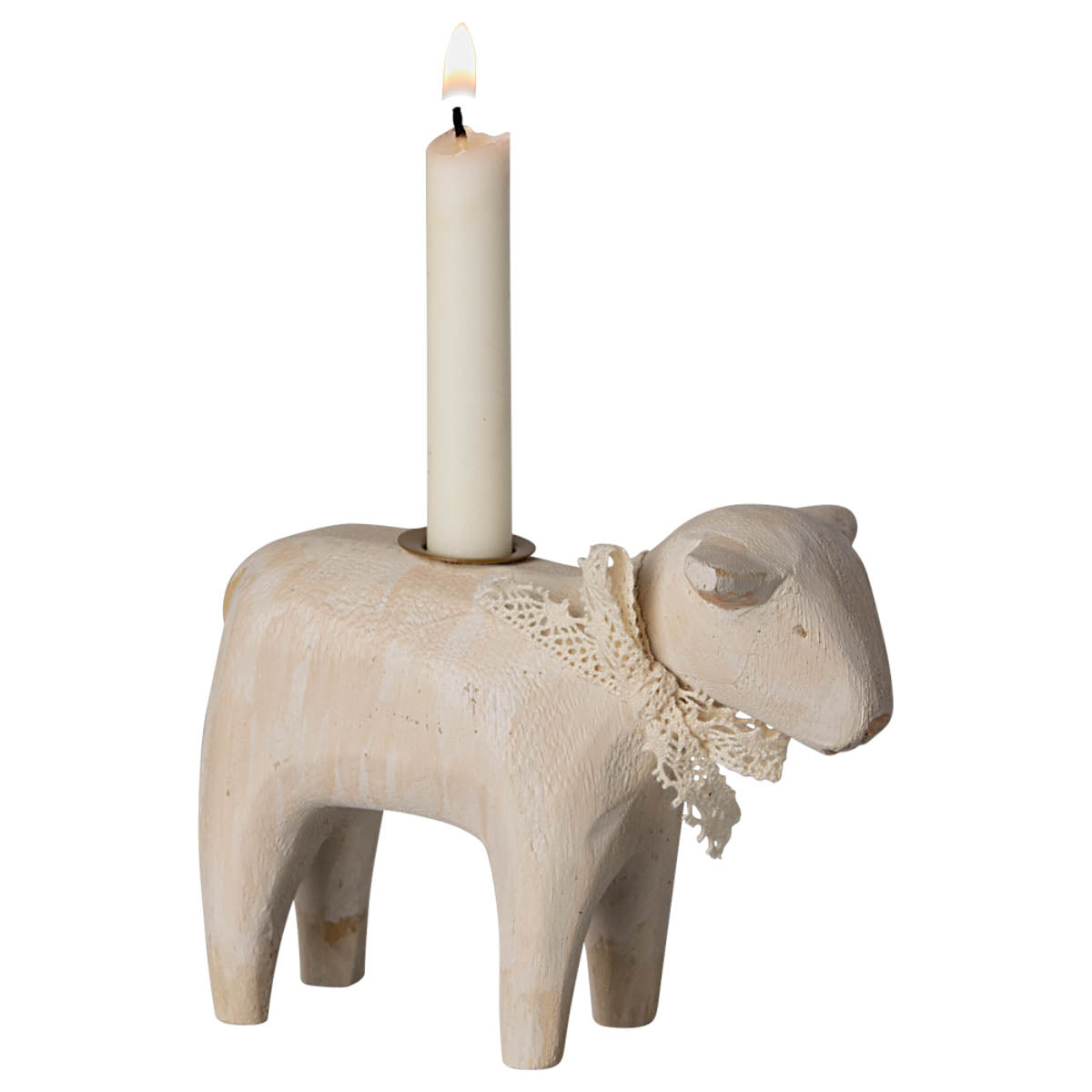 Maileg Wooden Candle Holder, Lamb (ships in late January)