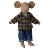 Maileg Dad Mouse in Brown Shirt  (ships in March)