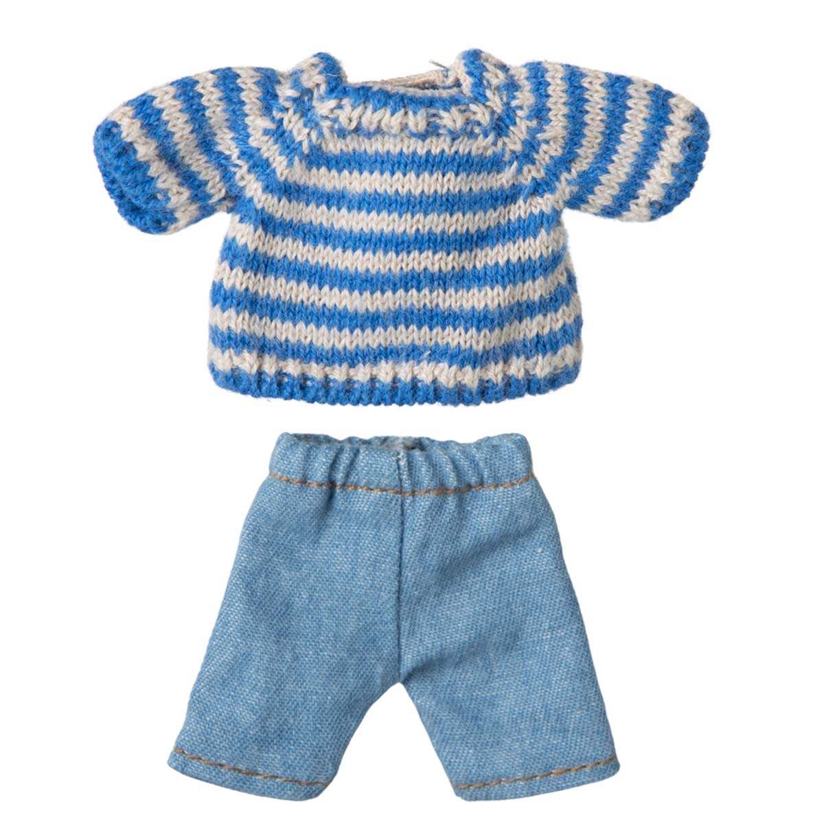 Maileg Big Sister/Brother Mouse Clothes, Blue Striped Sweater and Pants