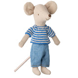 Maileg Big Sister/Brother Mouse Clothes, Blue Striped Sweater and Pants