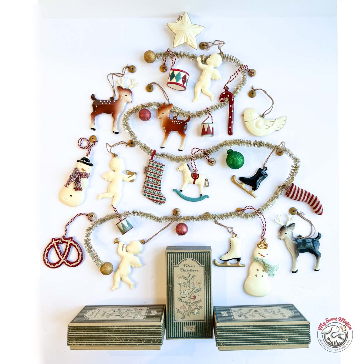 Maileg Holiday Ornaments Set, Reindeer Family